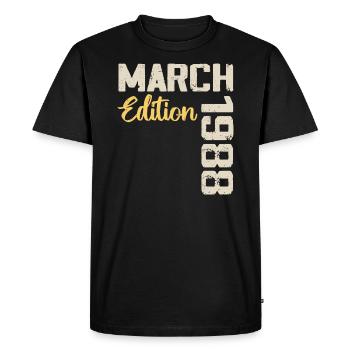Mars 1988 Cadeau Anniversaire Mars 1988 - T-shirt Premium bio Homme - noir - Devant - Nico (187cm)
