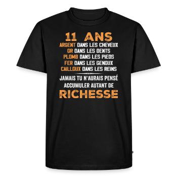 11 Ans Cadeau D'anniversaire Drôle Cadeau 11 ans - T-shirt Premium bio Homme - noir - Devant - Nico (187cm)
