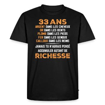 33 Years Old Funny Birthday Gift 33 Years Old Gift - Men's Premium Organic T-Shirt - black - Front - Nico (187cm)