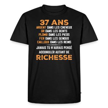 37 Years Old Funny Birthday Gift 37 Years Old Gift - Men's Premium Organic T-Shirt - black - Front - Nico (187cm)