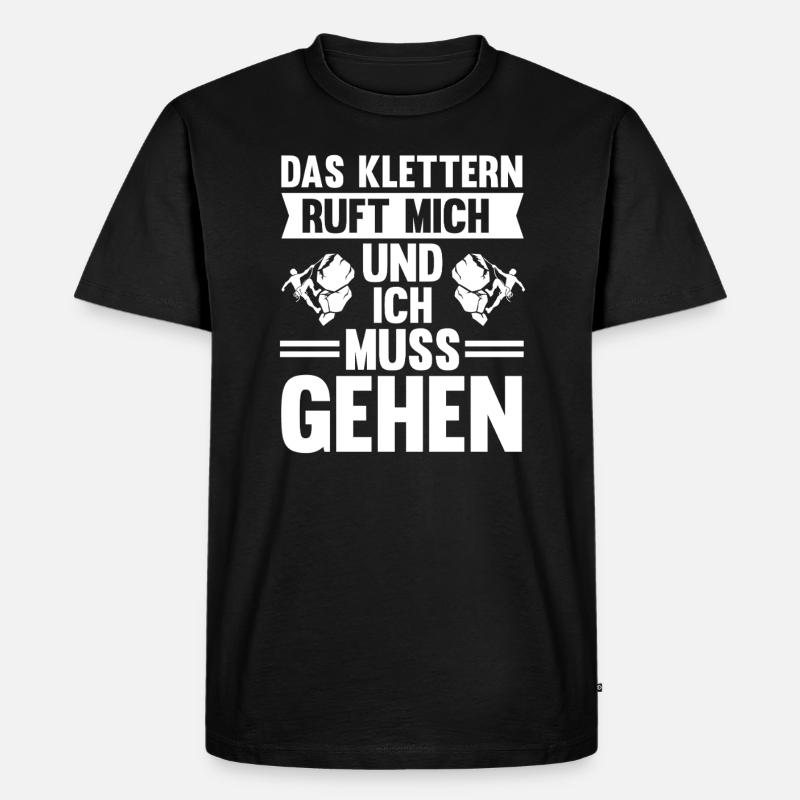 Berge Klettern Kletter Geschenk - Männer Premium Bio T-Shirt - Schwarz