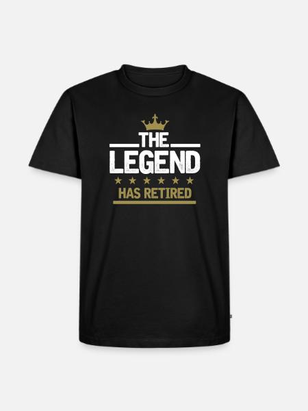 En legende är pensionerad gåvaidé - Ekologisk premium-T-shirt herr - svart
