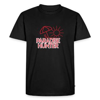 Paradise Hunter / Gift / Sun / Beach Holiday - Men's Premium Organic T-Shirt - black - Front - Nico (187cm)