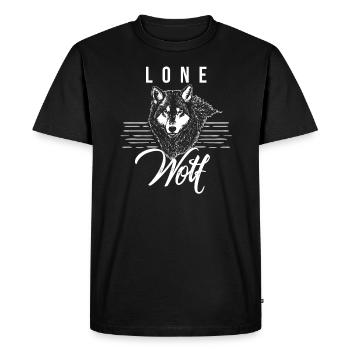 Lone wolf animal predator gift husky - Men's Premium Organic T-Shirt - black - Front - Nico (187cm)