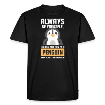 Toujours être un pingouin cadeau oiseau animal mignon - T-shirt Premium bio Homme - noir - Devant - Nico (187cm)