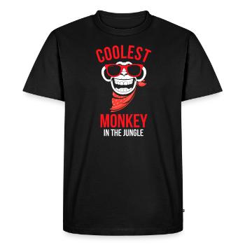 singe le plus cool dans la conception de singe cadeau jungle - T-shirt Premium bio Homme - noir - Devant - Nico (187cm)