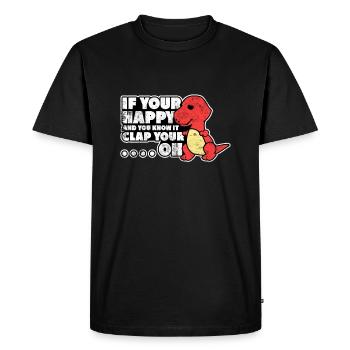 papier toilette Dinosaur idée cadeau toilettes T-Rex - T-shirt Premium bio Homme - noir - Devant - Nico (187cm)