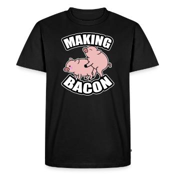 Jambon Animal Cochon Rose Cochon Cochon Bacon Cadeau - T-shirt Premium bio Homme - noir - Devant - Nico (187cm)