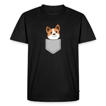 Chien chemise poche animal mignon fourrure animal de compagnie cadeau - T-shirt Premium bio Homme - noir - Devant - Nico (187cm)