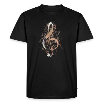 Treble Clef note don d'instruments de musique - T-shirt Premium bio Homme - noir - Devant - Nico (187cm)