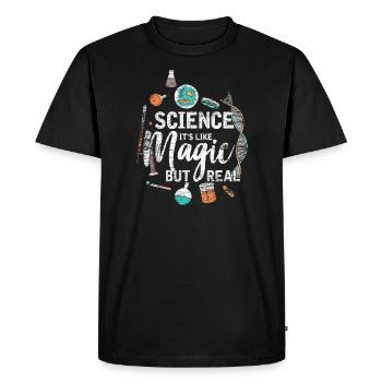 Magie science réalité réelle math physique physique nerd - T-shirt Premium bio Homme - noir - Devant - Nico (187cm)