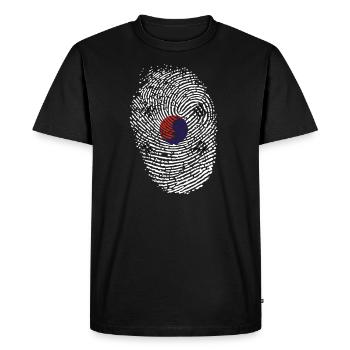 Korea - Men's Premium Organic T-Shirt - black - Front - Nico (187cm)