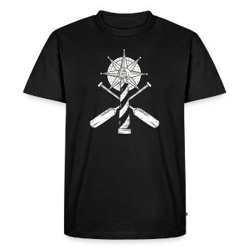 Phare mer lumière cadeau eau étoile - T-shirt Premium bio Homme - noir - Devant - Nico (187cm)