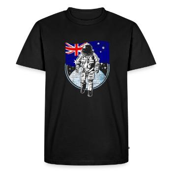 drapeau Australie dans l'espace des astronautes cadeau - T-shirt Premium bio Homme - noir - Devant - Nico (187cm)