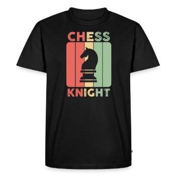 Jeu d'échecs échiquier mouvement déplacer cadeau amusant - T-shirt Premium bio Homme - noir - Devant - Nico (187cm)