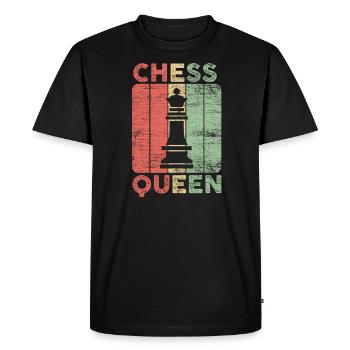 Jeu de reine Dame Couronne d’échecsmatt cadeau - T-shirt Premium bio Homme - noir - Devant - Nico (187cm)