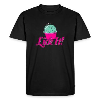 Ice cream ice cream delicious lick waffle food gift - Men's Premium Organic T-Shirt - black - Front - Nico (187cm)