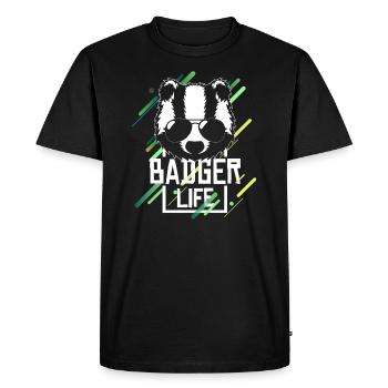 Badger forest life honey marten nature gift idea - Men's Premium Organic T-Shirt - black - Front - Nico (187cm)