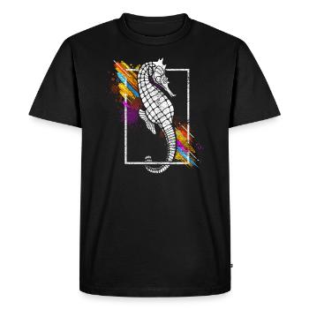 Hippocampe hippocampe poisson mer océan cadeau - T-shirt Premium bio Homme - noir - Devant - Nico (187cm)