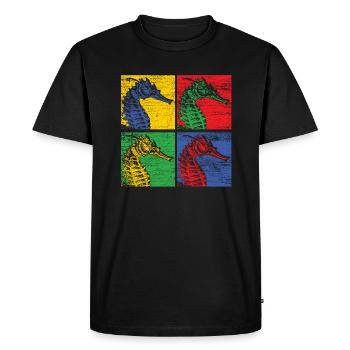 Hippocampe hippocampe poisson mer océan cadeau - T-shirt Premium bio Homme - noir - Devant - Nico (187cm)