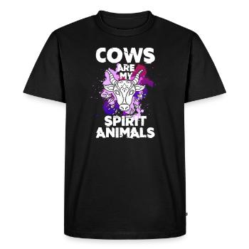 Les vaches sont mes animaux spirituels - T-shirt Premium bio Homme - noir - Devant - Nico (187cm)