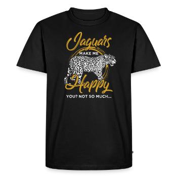 Jaguar make me happy animal gift idea - Men's Premium Organic T-Shirt - black - Front - Nico (187cm)