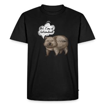 Wombat Animal Australie Lifestyle Cadeau - T-shirt Premium bio Homme - noir - Devant - Nico (187cm)