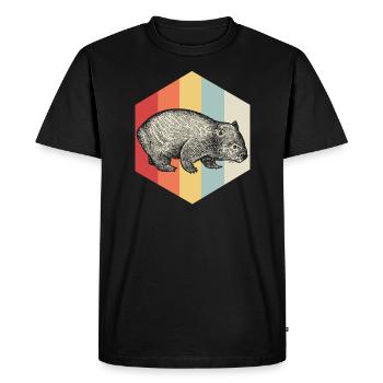 Wombat animal Australia wild gift idea zoo colorful - Men's Premium Organic T-Shirt - black - Front - Nico (187cm)