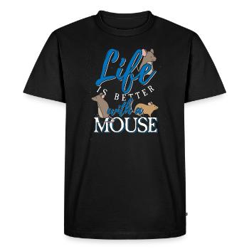 Souris animal de compagnie rat animal nature cadeau rongeur - T-shirt Premium bio Homme - noir - Devant - Nico (187cm)