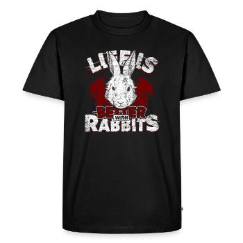 Bunnies live better with Easter bunny farm animal - Men's Premium Organic T-Shirt - black - Front - Nico (187cm)