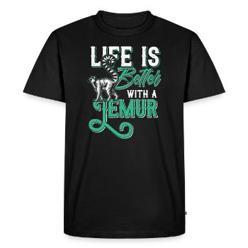 Lemur monkey semi-monkey animal gift animal protection. - Men's Premium Organic T-Shirt - black - Front - Nico (187cm)