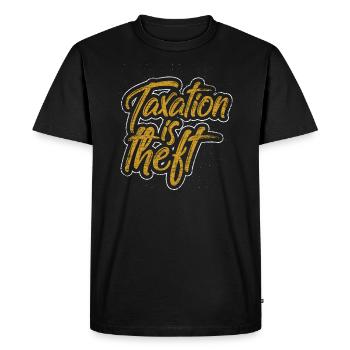 Taxes Bureau de l'impôt Capitalisme libertaire Panama - T-shirt Premium bio Homme - noir - Devant - Nico (187cm)