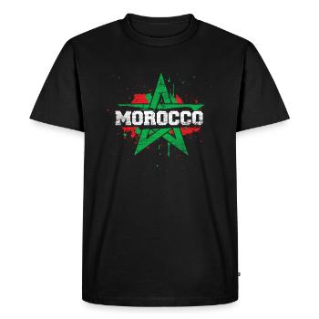 Morocco Country Flag World Cup Africa - Men's Premium Organic T-Shirt - black - Front - Nico (187cm)