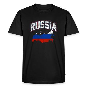 Russie - T-shirt Premium bio Homme - noir - Devant - Nico (187cm)