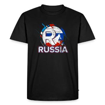 Russie - T-shirt Premium bio Homme - noir - Devant - Nico (187cm)