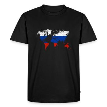 Carte du monde Russie - T-shirt Premium bio Homme - noir - Devant - Nico (187cm)