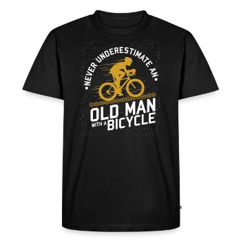 Vélo grand-père pension vélo vélo retraite - T-shirt Premium bio Homme - noir - Devant - Nico (187cm)