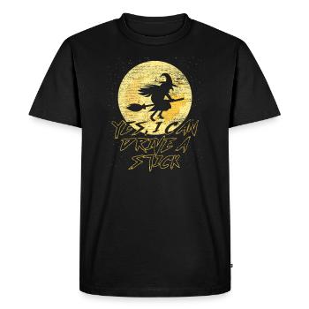 Sorcière Halloween sorcière balai femme épouse cadeau - T-shirt Premium bio Homme - noir - Devant - Nico (187cm)