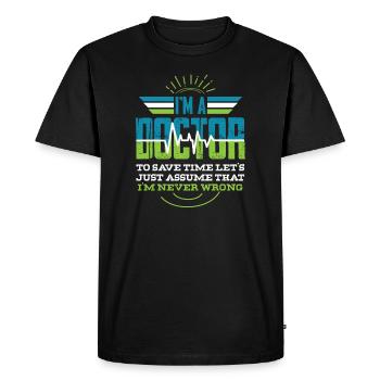 Docteur infirmière infirmière hôpital médecine - T-shirt Premium bio Homme - noir - Devant - Nico (187cm)