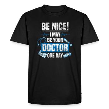 Médecin étudiant médecin cadeau médecin - T-shirt Premium bio Homme - noir - Devant - Nico (187cm)