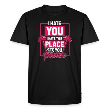 Gym weights weights dumbbells woman workout - Men's Premium Organic T-Shirt - black - Front - Nico (187cm)
