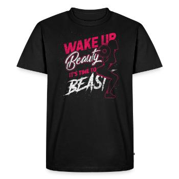 Sportive musculation musculation bête formation - T-shirt Premium bio Homme - noir - Devant - Nico (187cm)