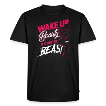 Sport Entraînement Femme Fille Cadeau Squat - T-shirt Premium bio Homme - noir - Devant - Nico (187cm)