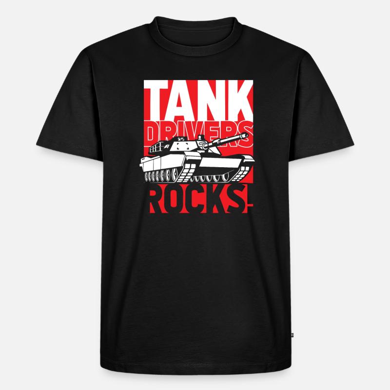 Panzer - Männer Premium Bio T-Shirt - Schwarz