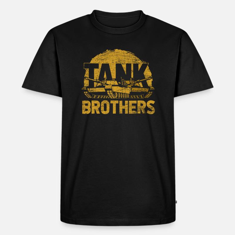 Panzer - Männer Premium Bio T-Shirt - Schwarz