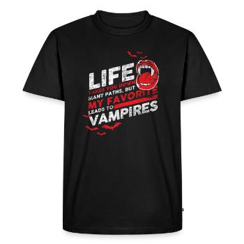 Vampir - Männer Premium Bio T-Shirt - Schwarz - Vorne - Nico (187cm)