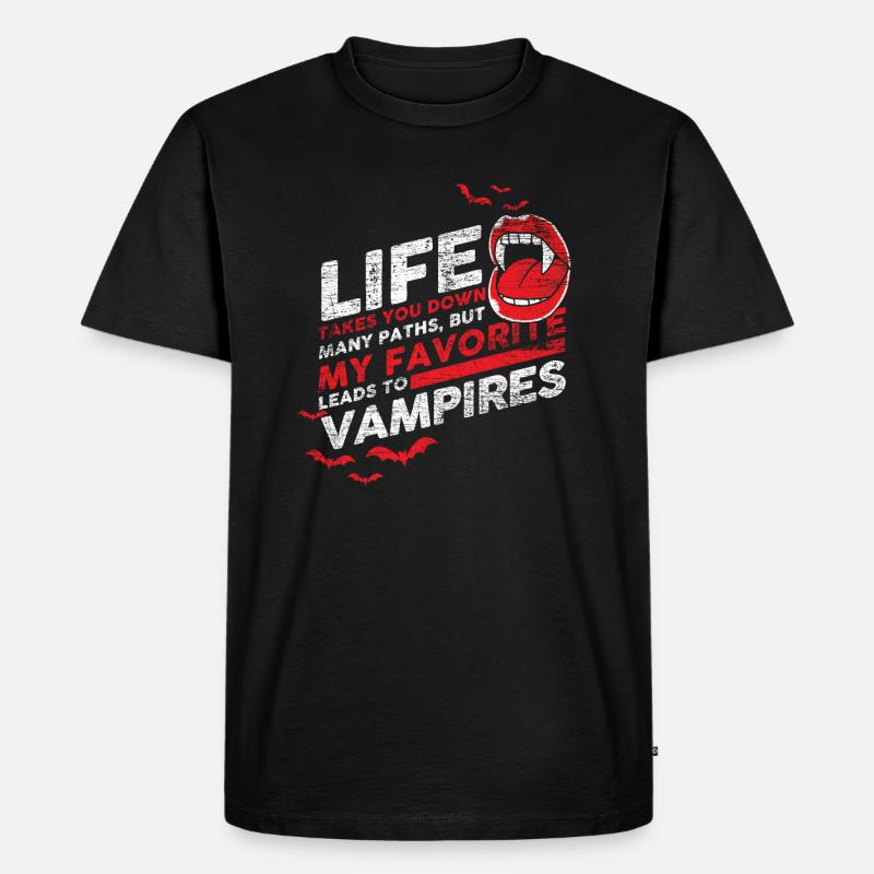 Vampir - Männer Premium Bio T-Shirt - Schwarz