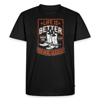 Line Dance - T-shirt Premium bio Homme - noir - Devant - Nico (187cm)