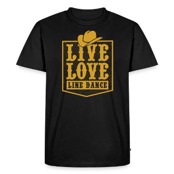 Line Dance - T-shirt Premium bio Homme - noir - Devant - Nico (187cm)