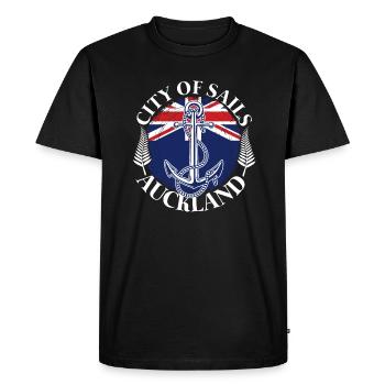 Auckland - ville des marins - T-shirt Premium bio Homme - noir - Devant - Nico (187cm)